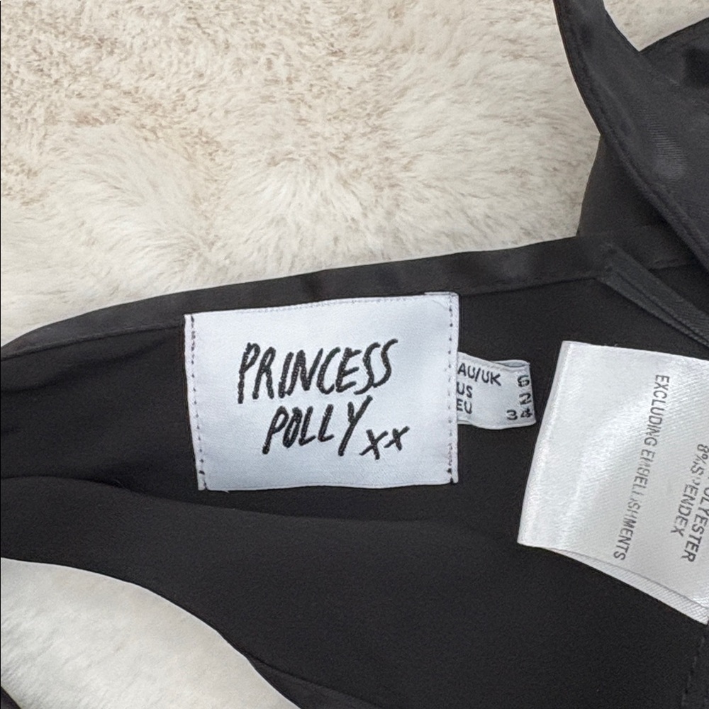 Princess Polly Black Satin Top - Picture 2 of 3
